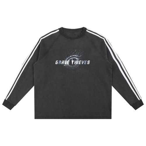 Eye of the Eternal V3 // Vintage Wash Contrast Tape Sweatshirt - Charcoal