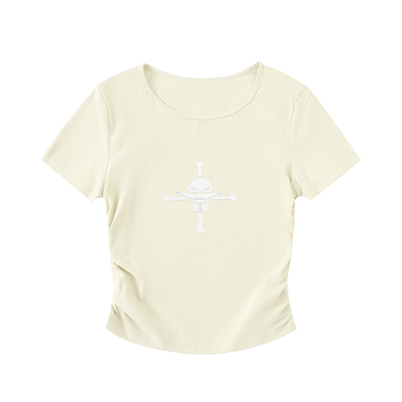 Whitebeard x Eternal // Ruched Bodycon Crop Top - Cream